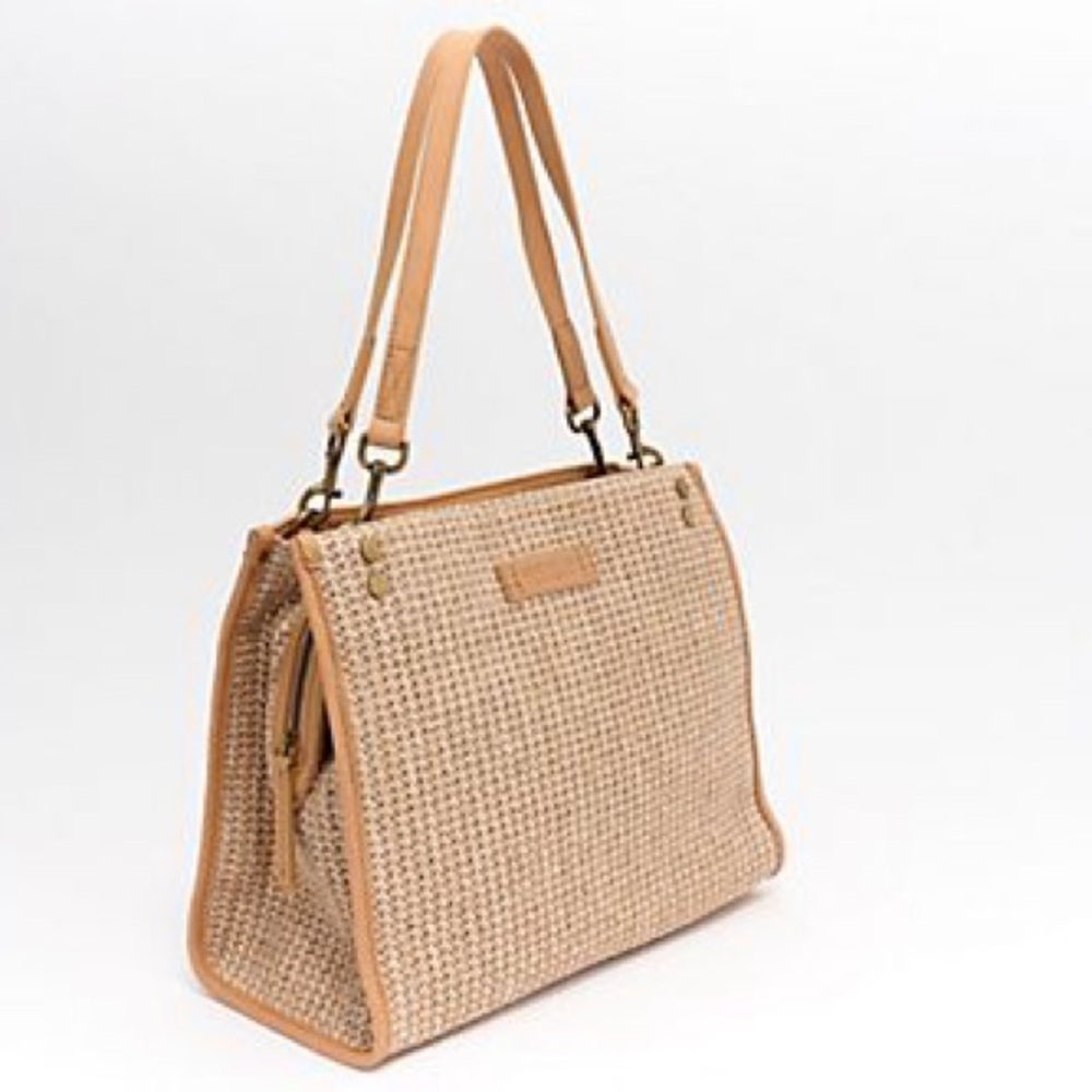 NWOT American Leather co Lenox Vachetta Raffia triple satchel